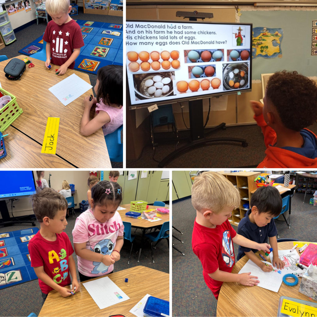 photo collage of students working collaboratively on thinking tasks