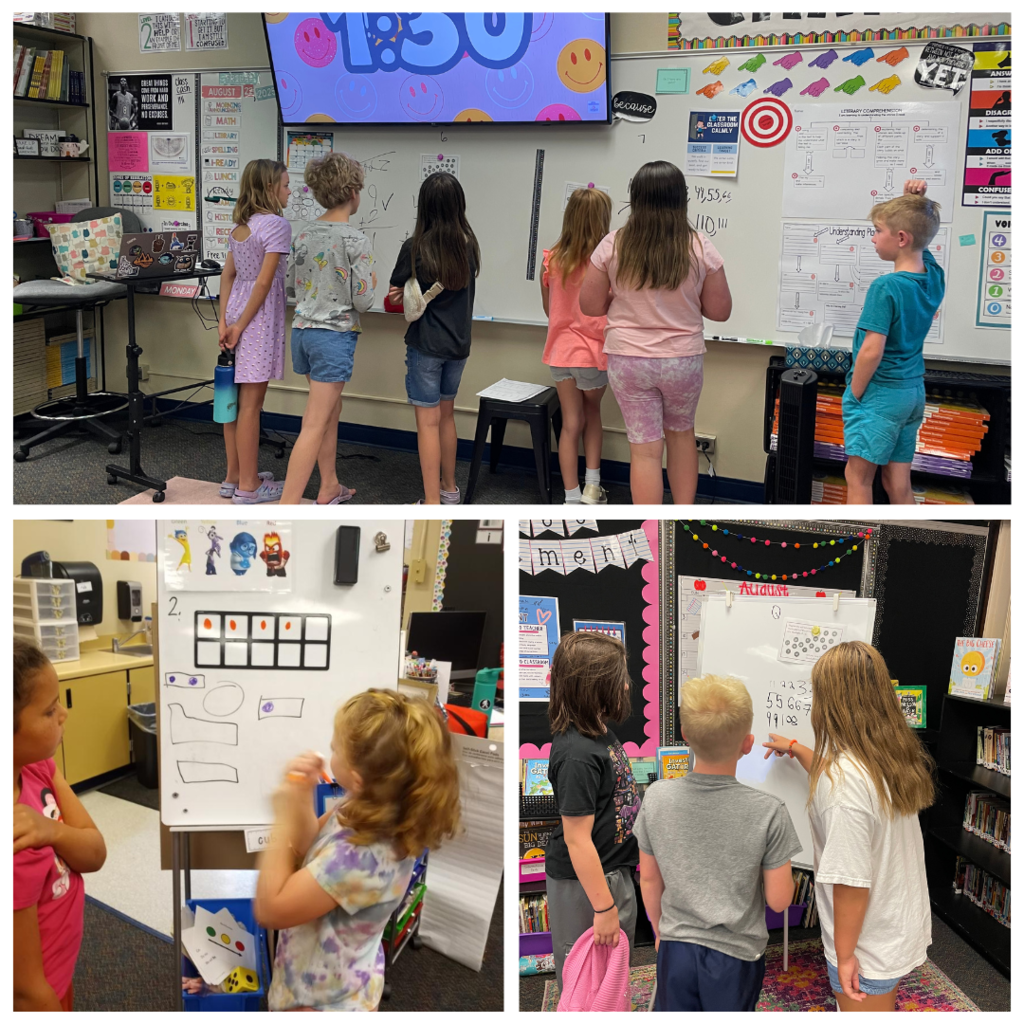 photo collage of students working collaboratively on thinking tasks