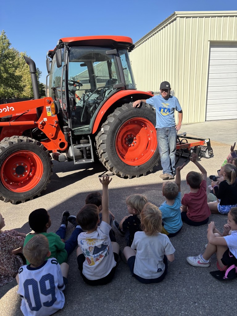 Students learn about equipment used in farming