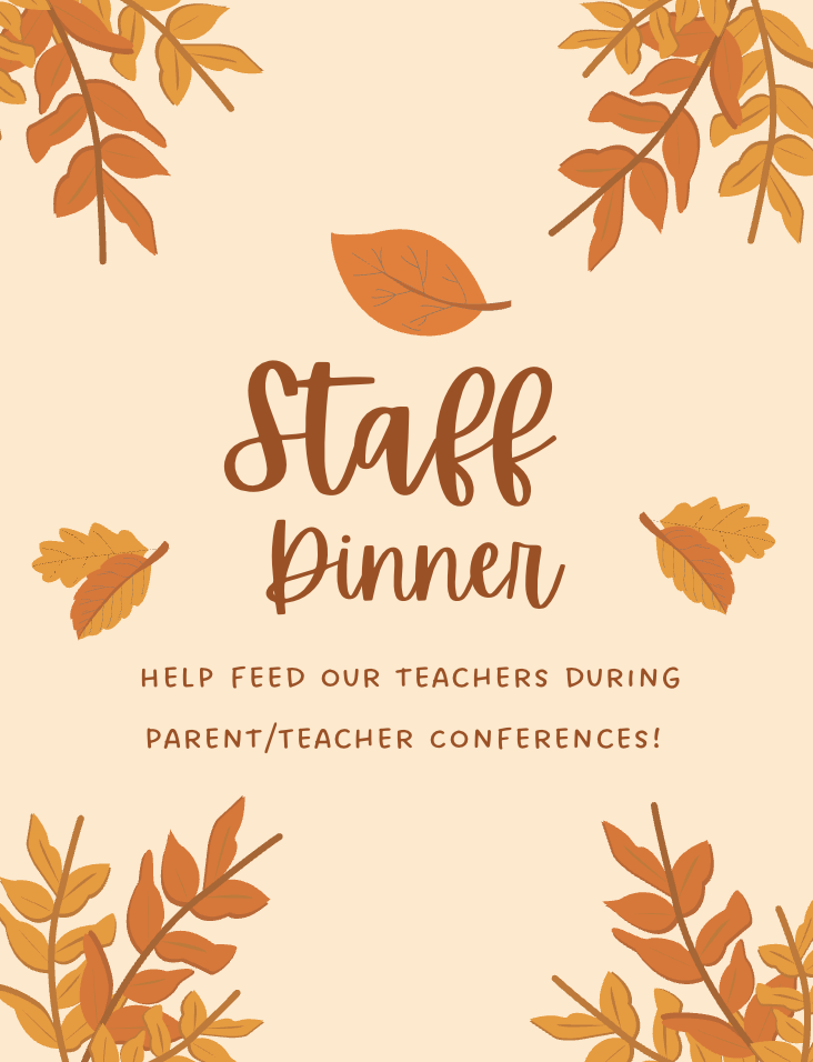 Staff Dinner! We need your help flyer