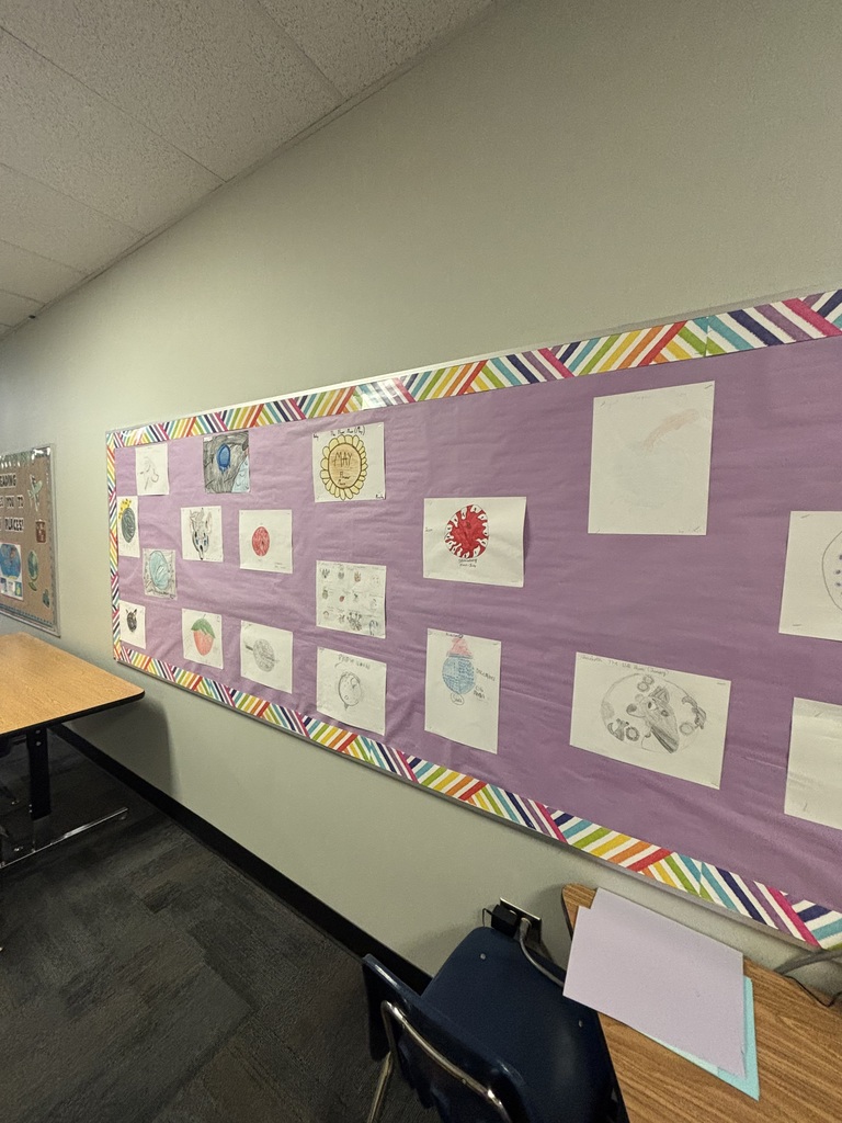 artwork on bulletin board