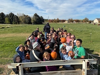 kids on hay ride