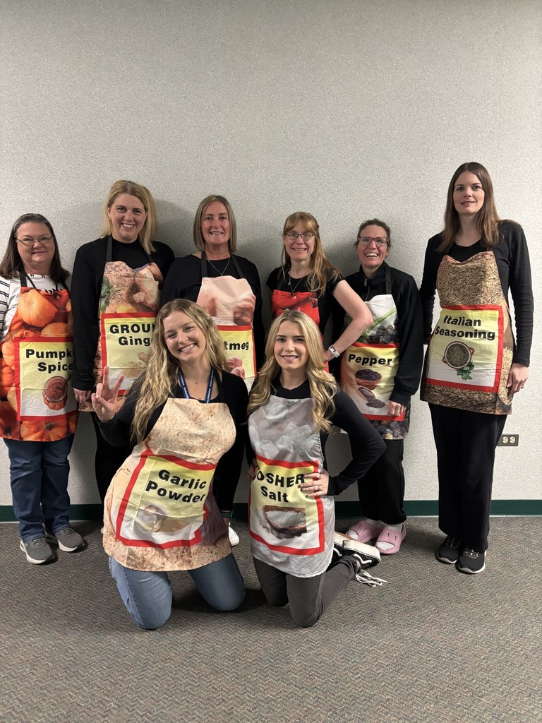 Kinder/1st teachers dressed as spice girls for Halloween