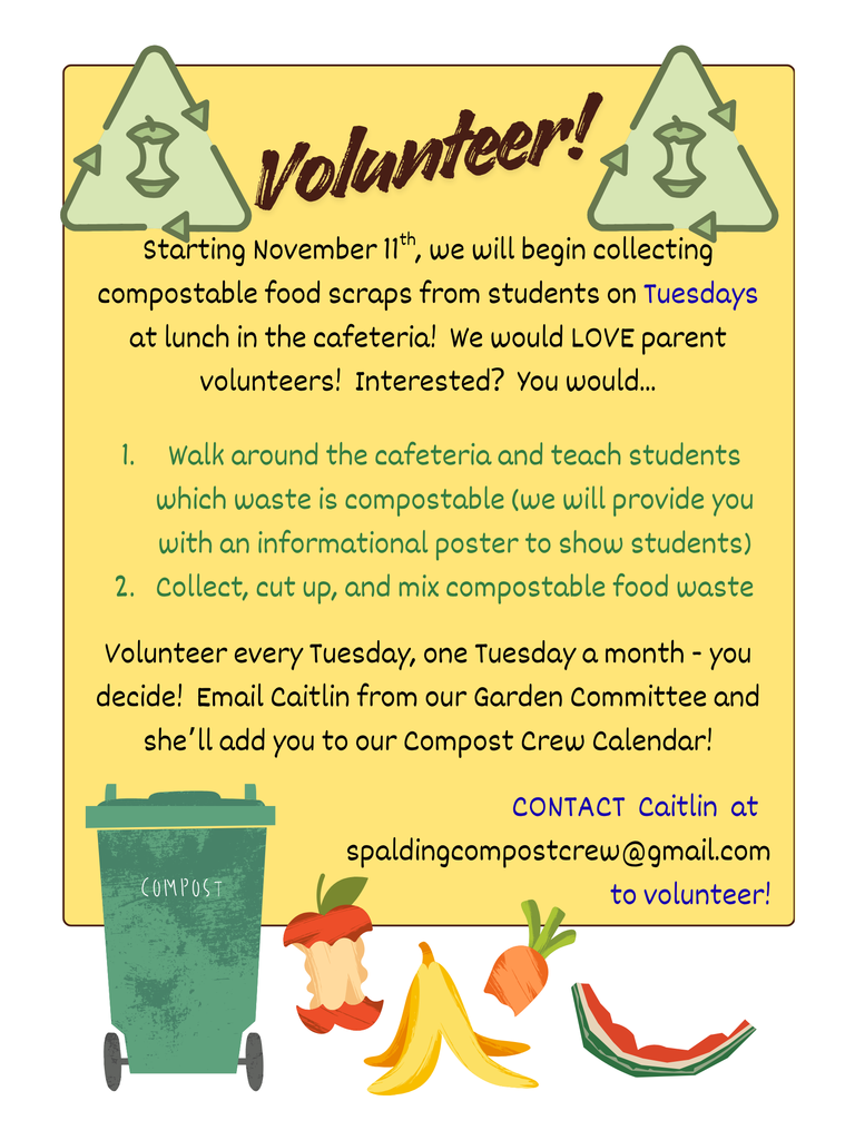 Volunteer flyer for Spalding's garden