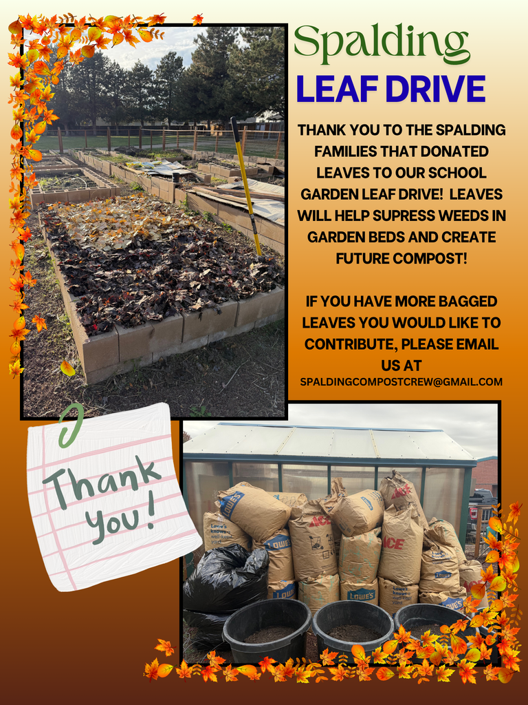 Flyer for leaf drive for Spalding Garden