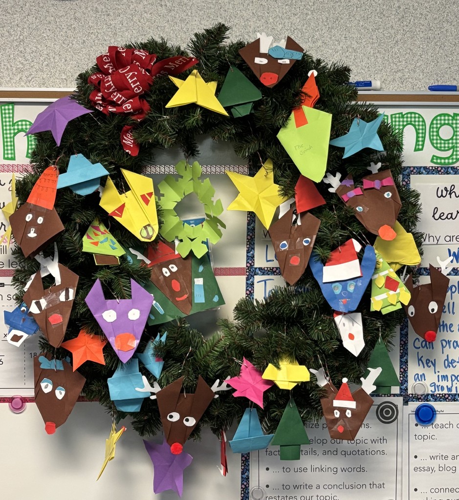 origami paper wreath