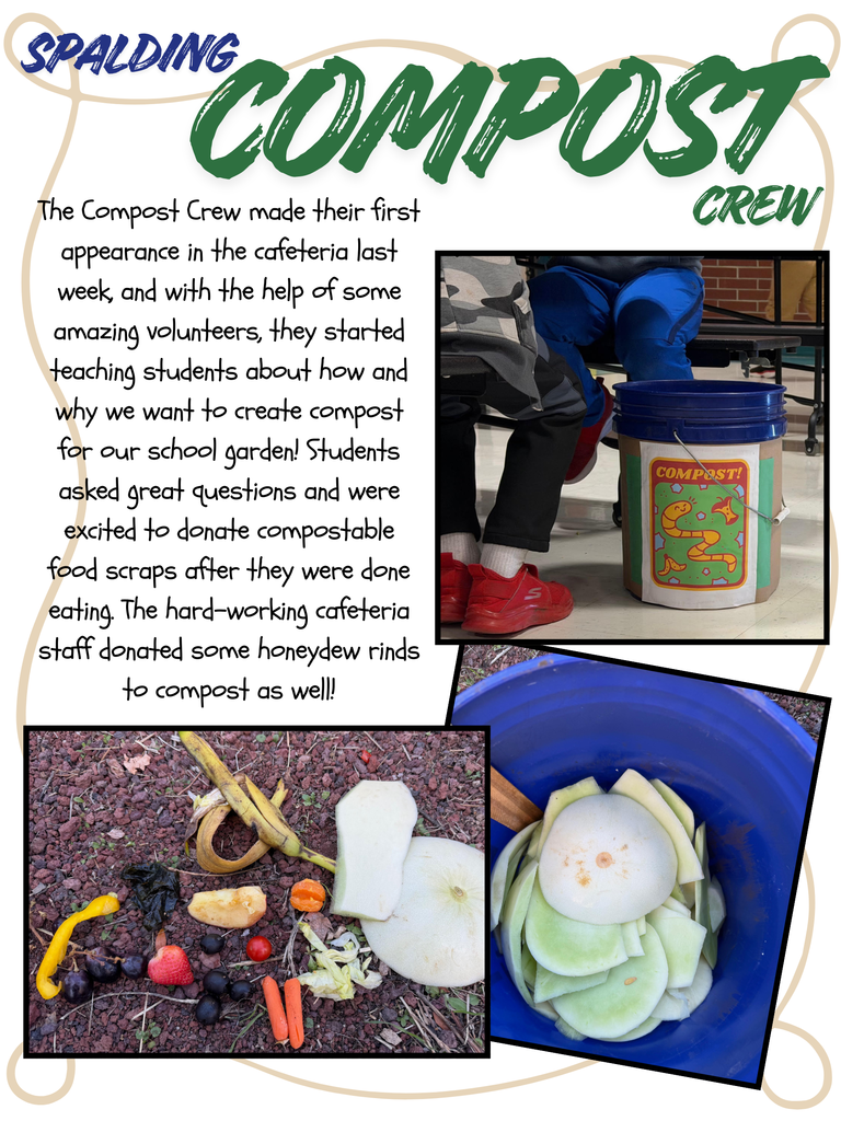 Compost crew visited spalding kids at lunch to discuss compost