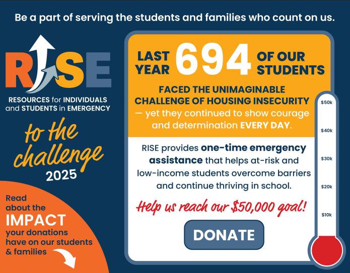 graphic showing 694 students faced housing insecurity last year