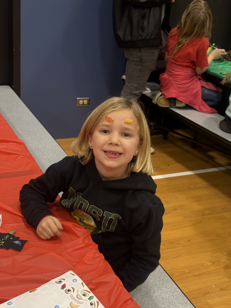 Image of a student with stickers