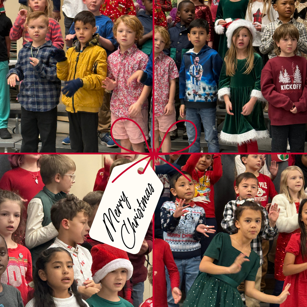 Collage of pictures from the 1st-3rd Christmas Program