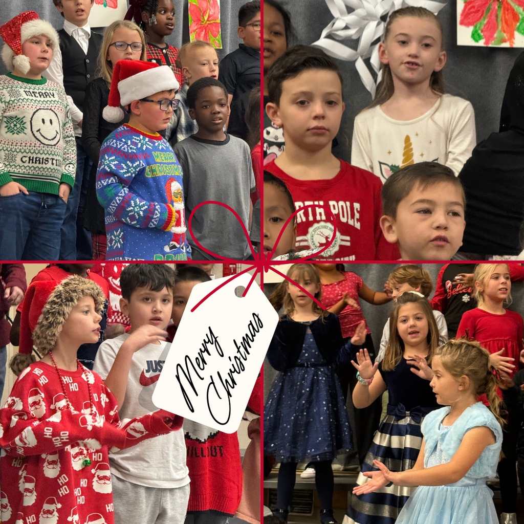 Collage of pictures from the 1st-3rd Christmas Program
