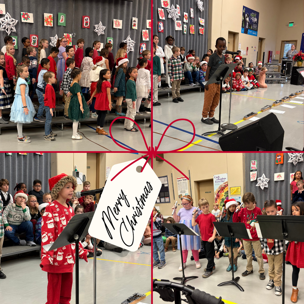 Collage of pictures from the 1st-3rd Christmas Program