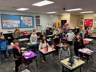 kids with decorated desks
