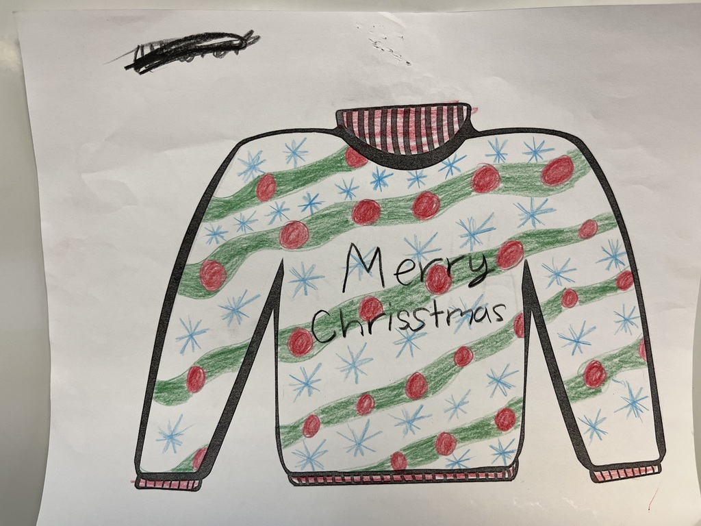 drawing of Christmas sweater