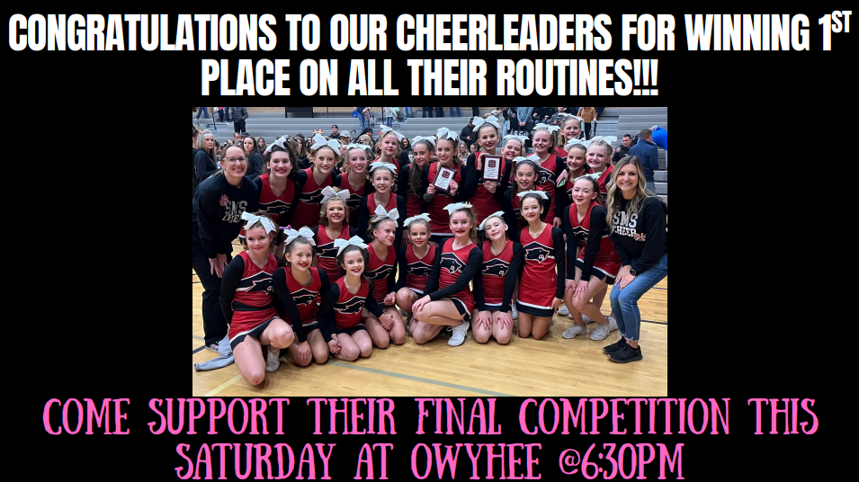 Congratulations to our Cheerleaders for winning first place