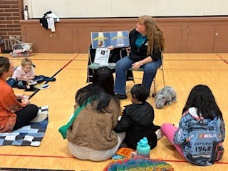 students listening to a story