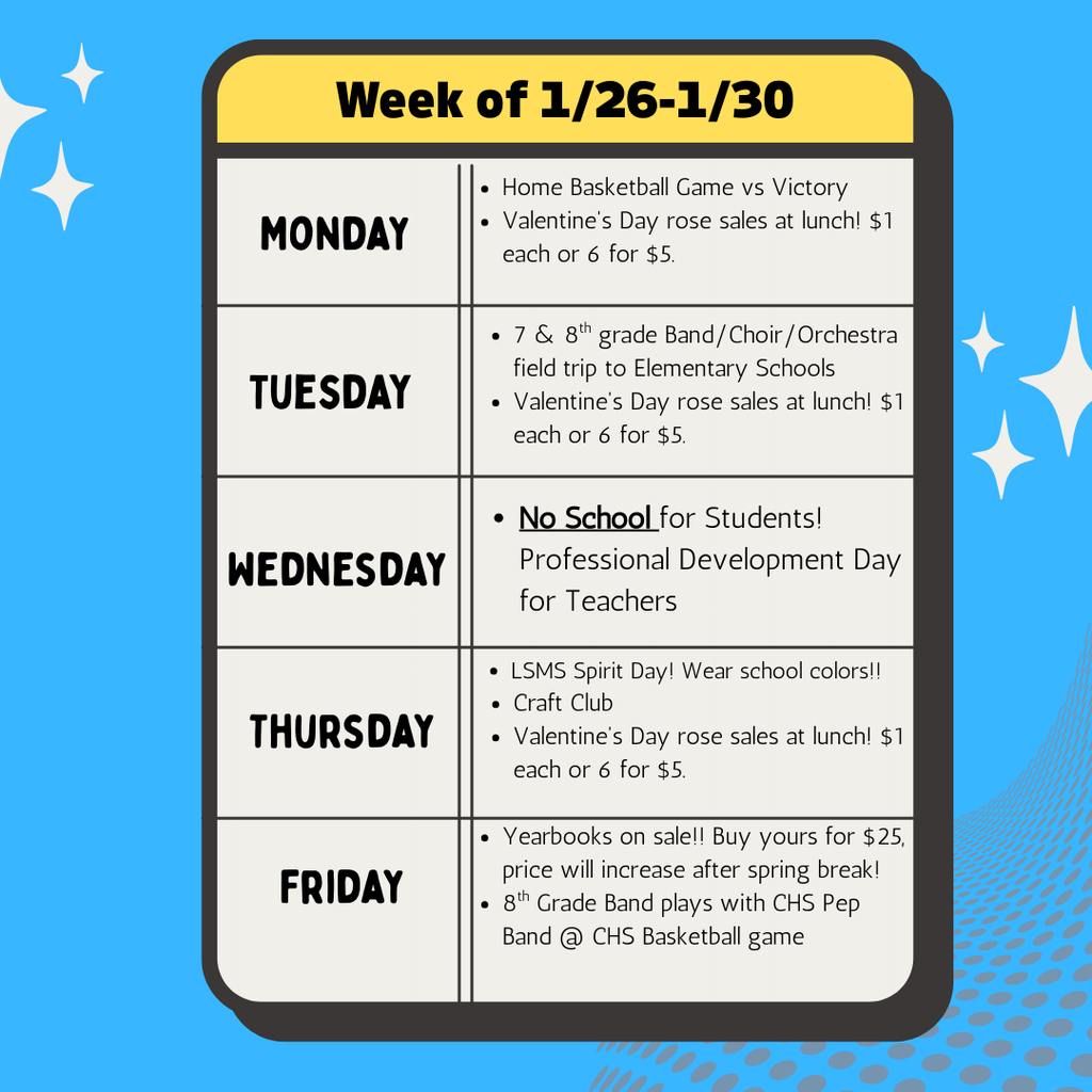 Weekly Schedule for LSMS
