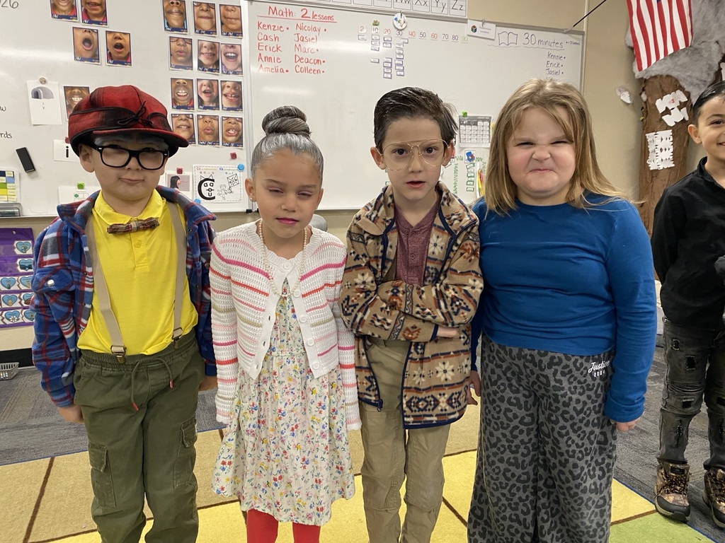 an image of kids dressed like they are 100