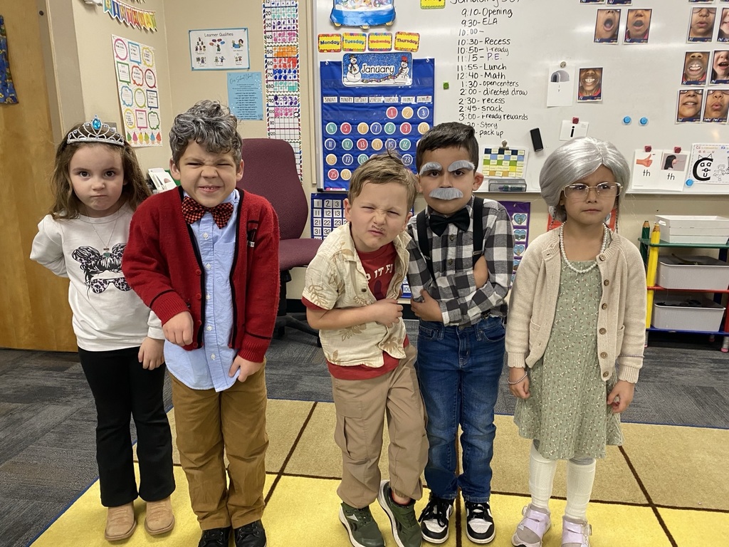 an image of kids dressed like they are 100