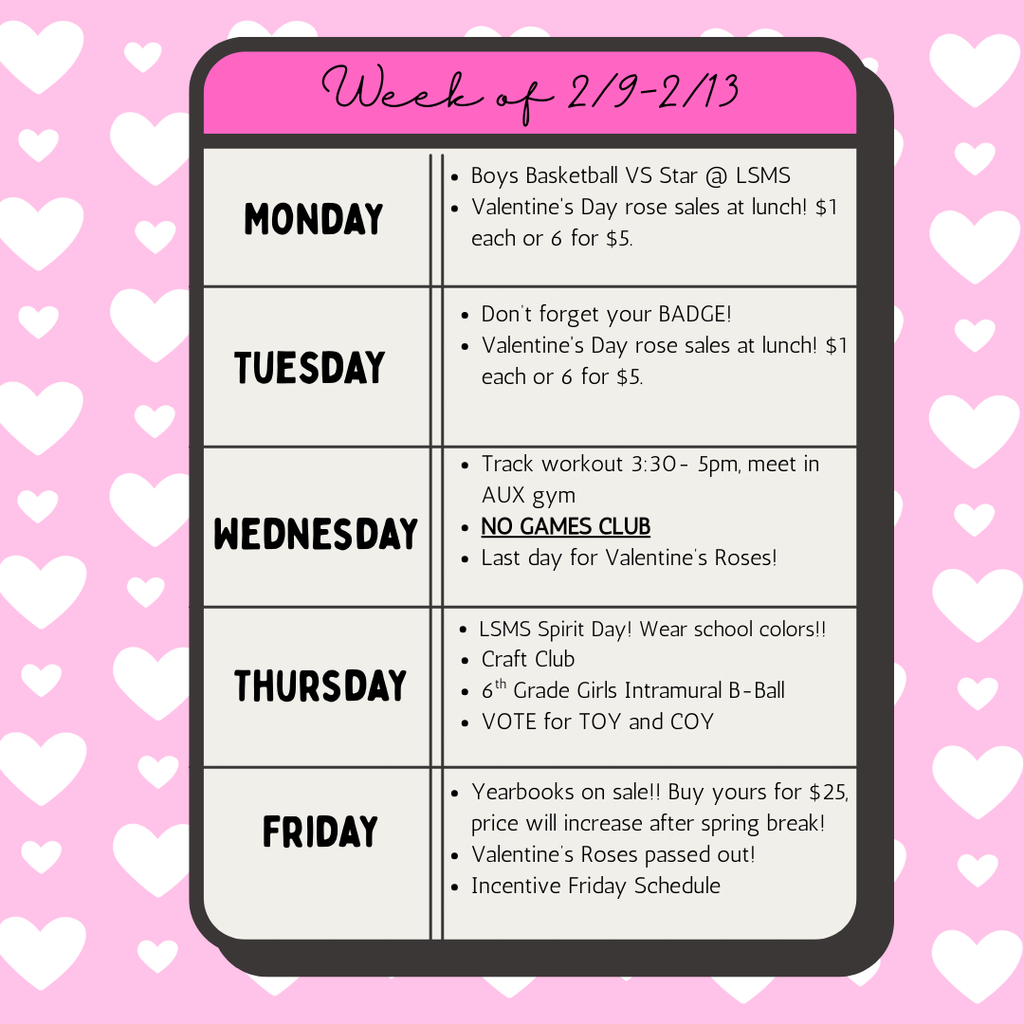 Weekly Schedule LSMS