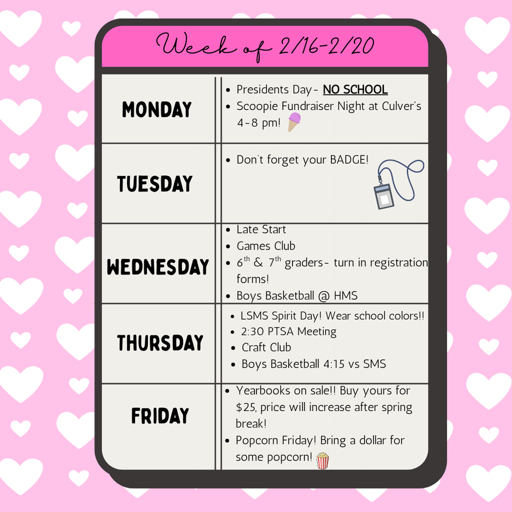 Weekly Schedule for LSMS