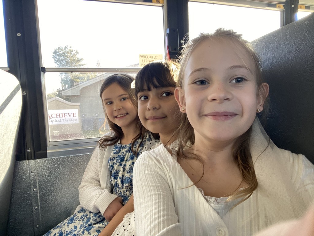 third graders on bus