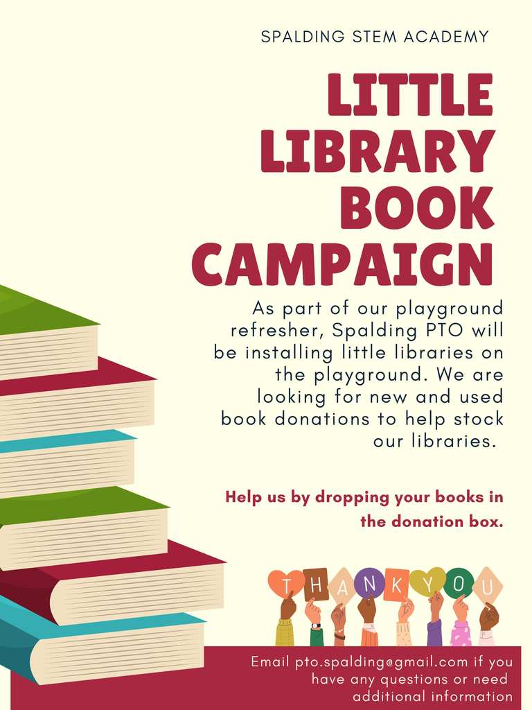 Little Library book campaign. Need books to fill our little libraries on the playgrounds. 