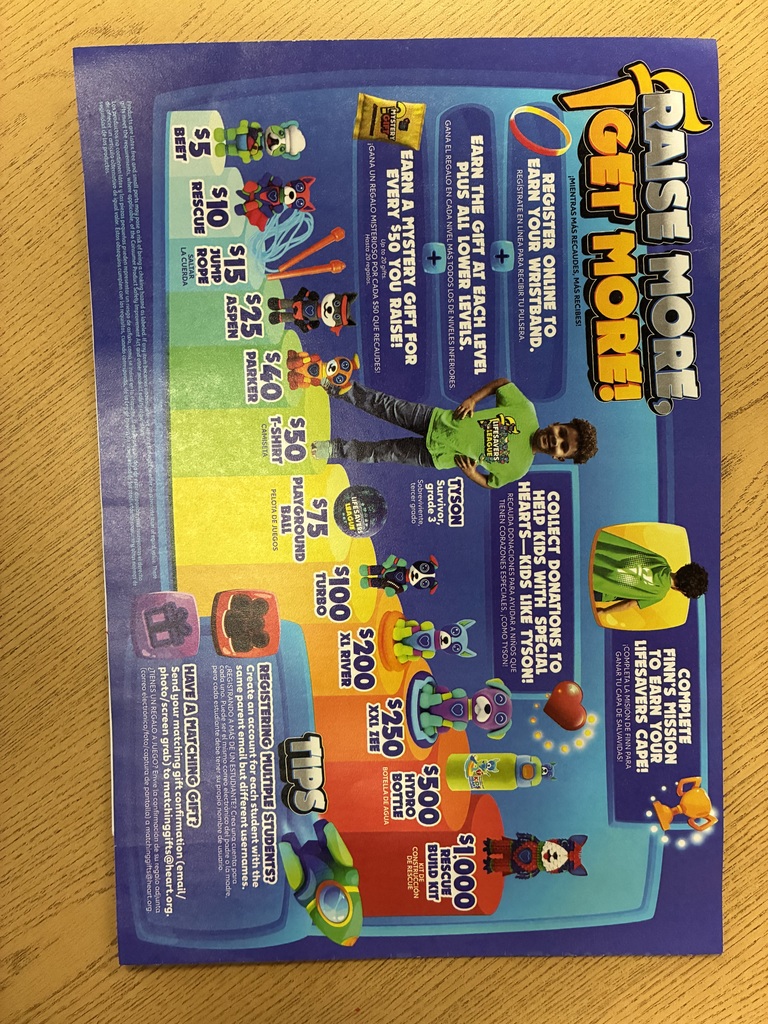 An image showing the back of the Kids Heart Challenge flyer