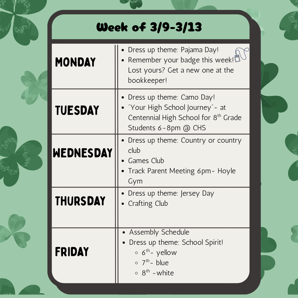 Weekly LSMS Schedule