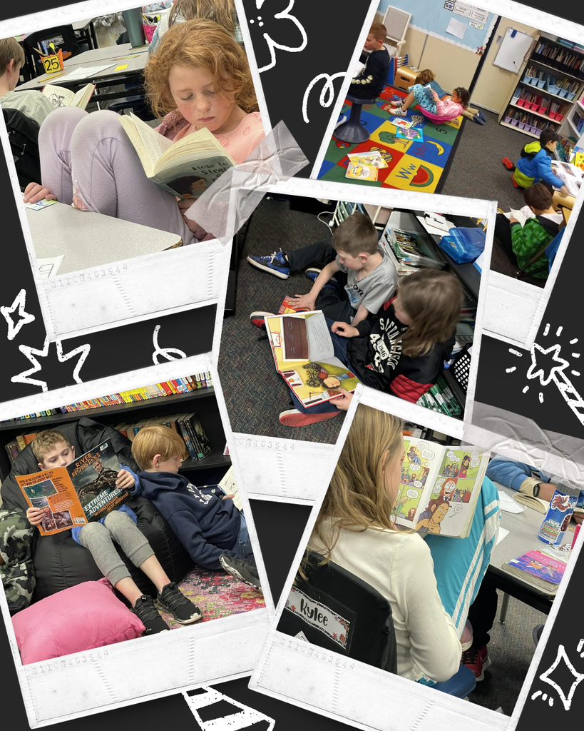 photo collage of students reading