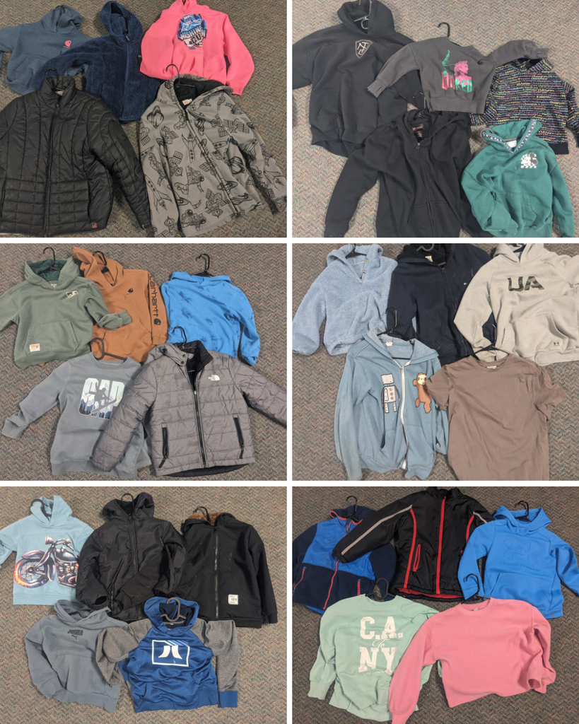 sweatshirts and coats will be donated 3.27