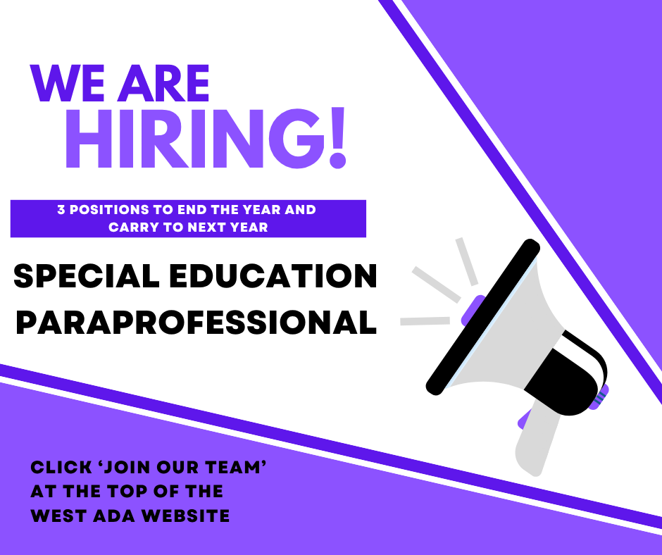 We are hiring! SPED Para x3