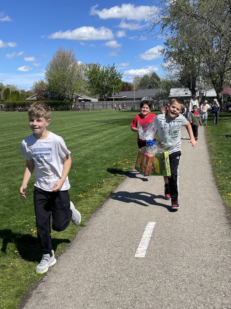 Students running and walking during the Jog-a-Thon.