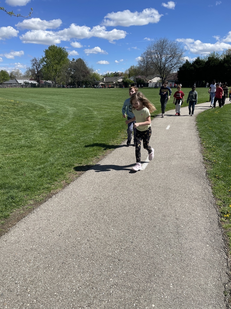 Students running and walking during the Jog-a-Thon.