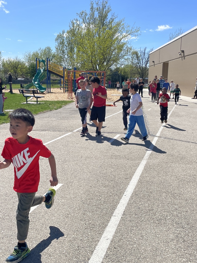 Students running and walking during the Jog-a-Thon.