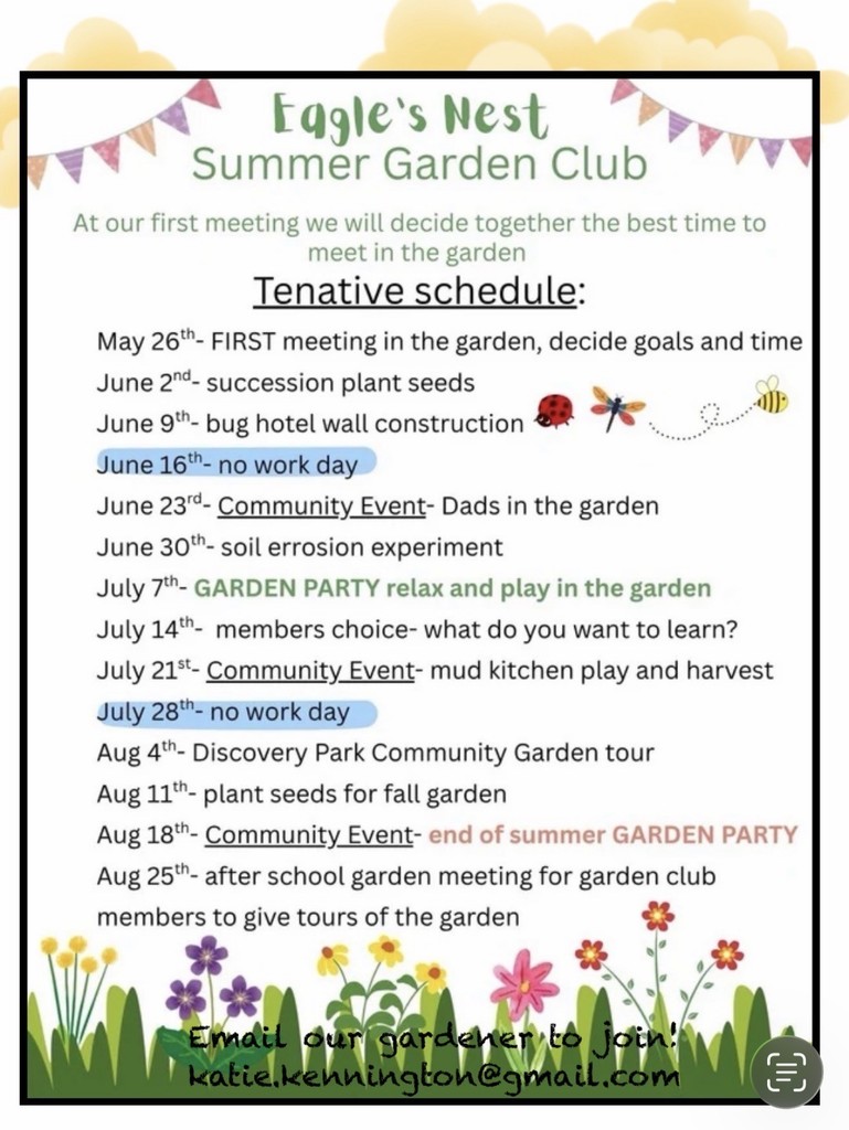 garden club schedule of summer events