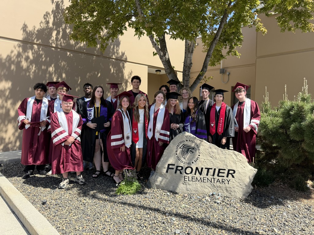 Class of 2026 in their caps and gowns at Frontier Elementary.