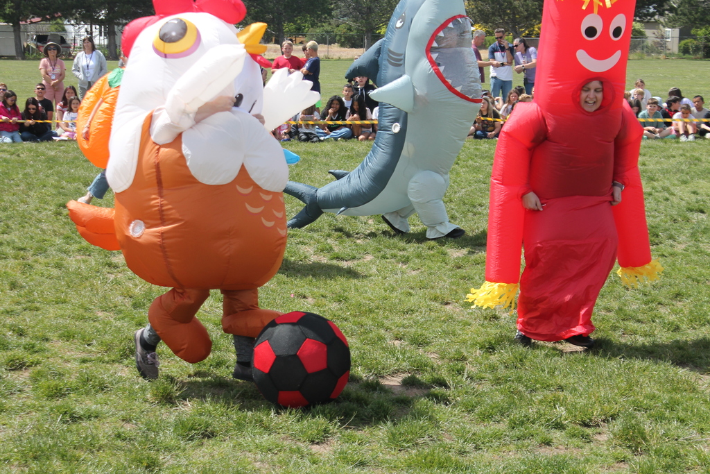 inflatables on soccer field