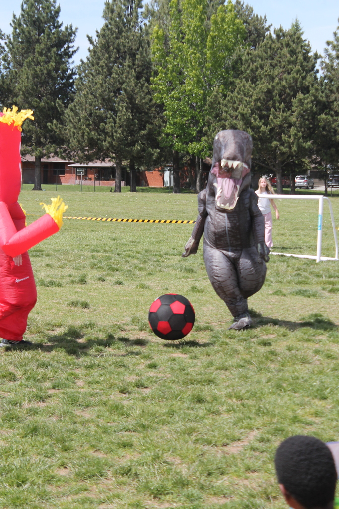 inflatables on soccer field