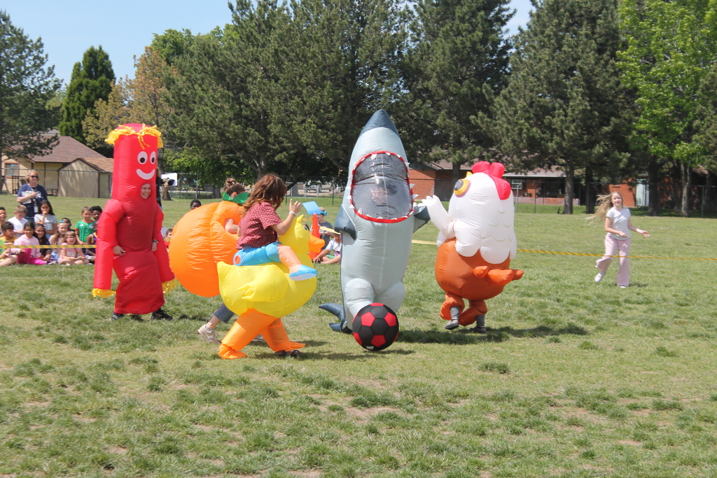inflatables on soccer field