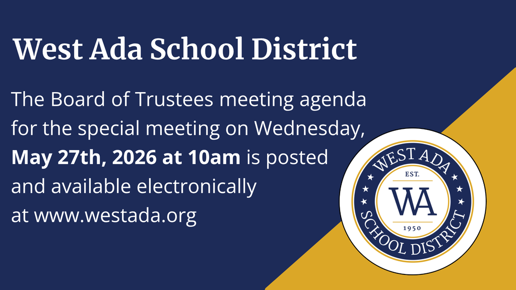 West Ada Board Meeting Agenda available now