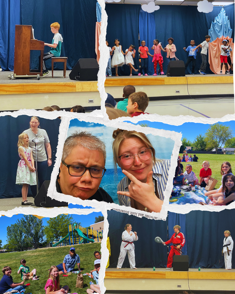 photo collage of last day activities: tug-a-war and talent show