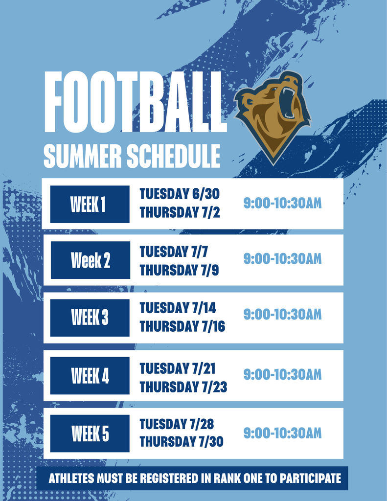 Football Summer Schedule