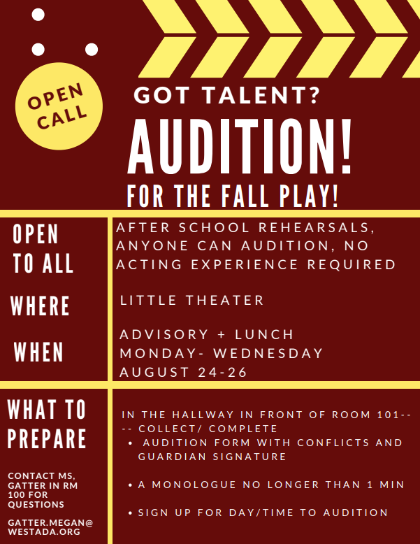 Auditions for Fall Play