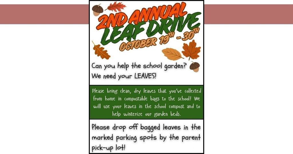 Leaf drive for the garden October 19-30