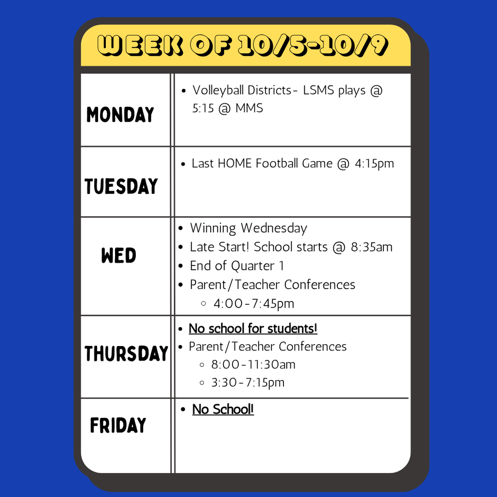 LSMS Weekly Planner