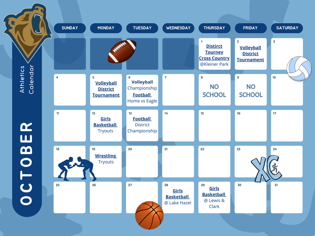October Sports Calendar