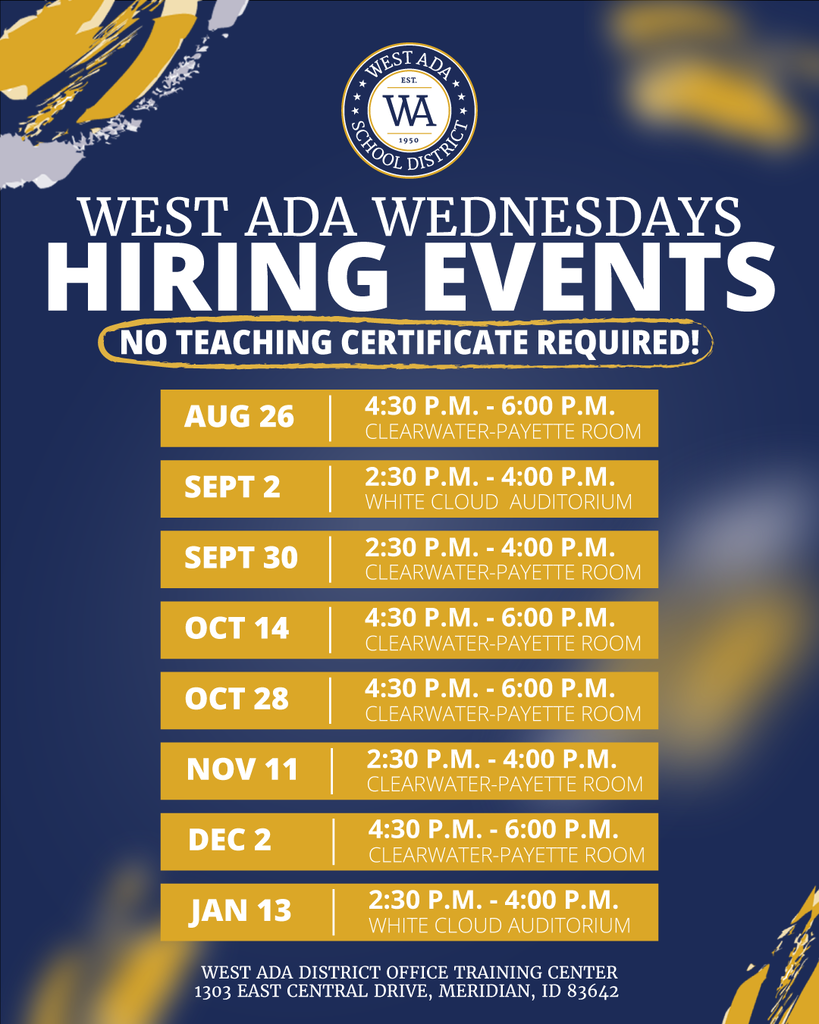 Poster for West Ada hiring events