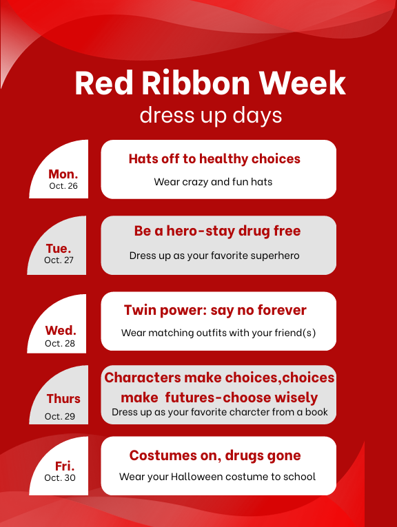 Red Ribbon Week Dress Up Days