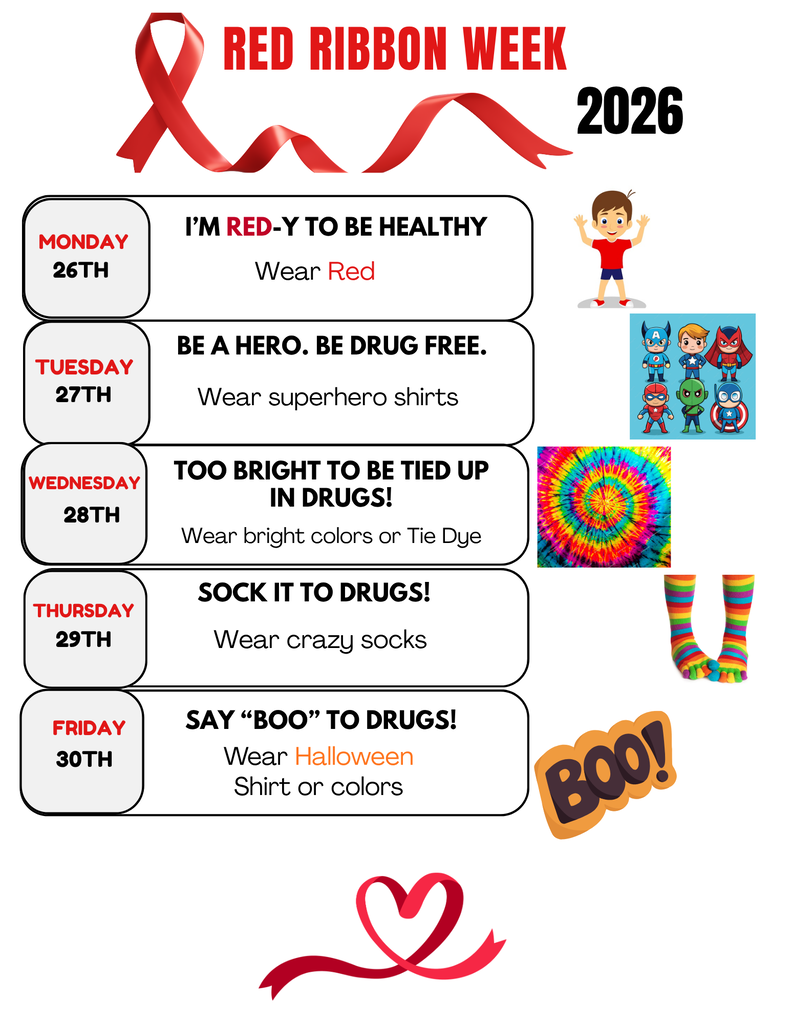 A poster describing the weekly red ribbon events